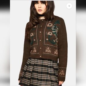 Disturbia 🕸 Aura Dragon Jaquard Knit Cardigan Sz L